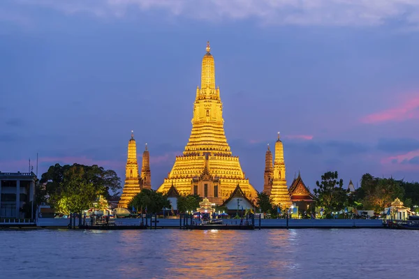 Templo Wat Arun Hora Azul Bangkok Tailandia Wat Arun Templo — Foto de Stock