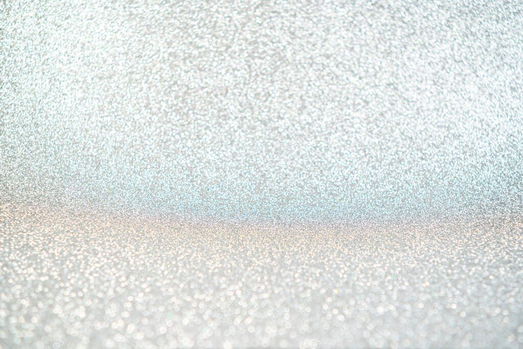 Shiny silver background. Abstract holiday decoration