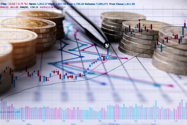 Analisi Sul Background Finanziario Del Mercato Azionario Digitale Analisi Finanziaria — Foto Stock