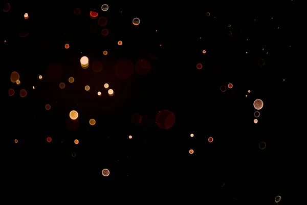Guld Abstrakt Bokeh Bakgrund Explosion Svart Bakgrund Defocus Neon Ljus — Stockfoto