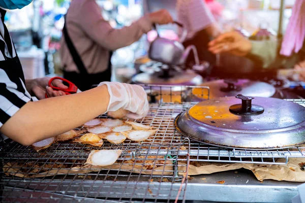 Kanom Krok Uma Sobremesa Tailandesa Muito Popular Que Pode Ser — Fotografia de Stock