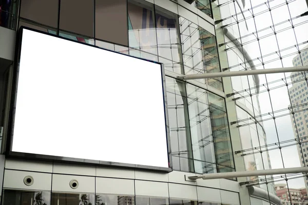 Blank Advertising Billboard Airport Path Large Billboard Mounted Roof Ceiling — Fotografia de Stock