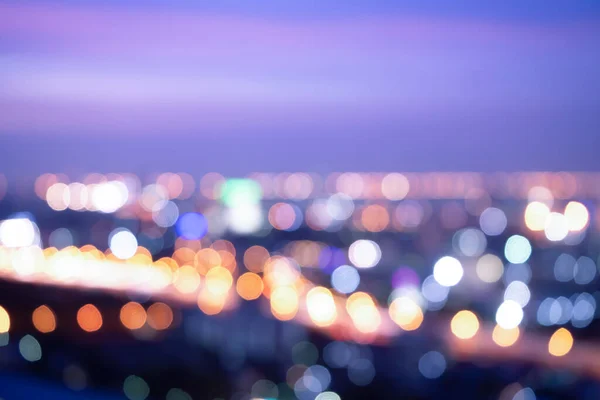 Night Bokeh Light Big City Abstract Blur Defocused Background Cityscape — Stock Photo, Image