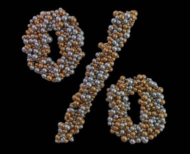 Arka planda yüzde açık altın harf var. 3B görüntüleme