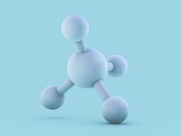 Methane Molecule Image. Science background. 3D rendering