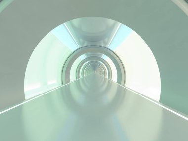 Soyut modern mimari arka plan, boş açık alan iç mekanı. 3B görüntüleme