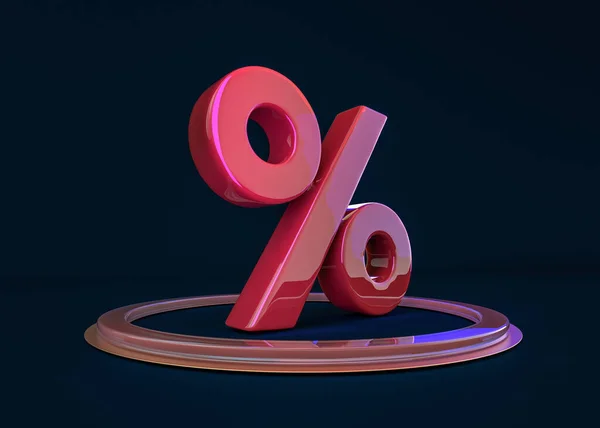 Sezónní prodej tmavé pozadí s procentuální slevou vzor. 3D ilustrace Stock Snímky