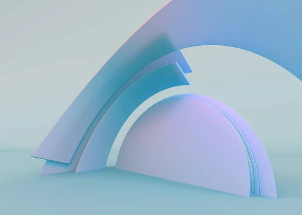 Composición abstracta con podio. Interior blanco futurista. Ilustración 3D — Foto de Stock