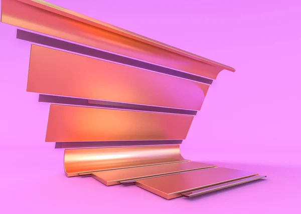 Composizione astratta. Interno rosa futuristico. Illustrazione 3D — Foto Stock