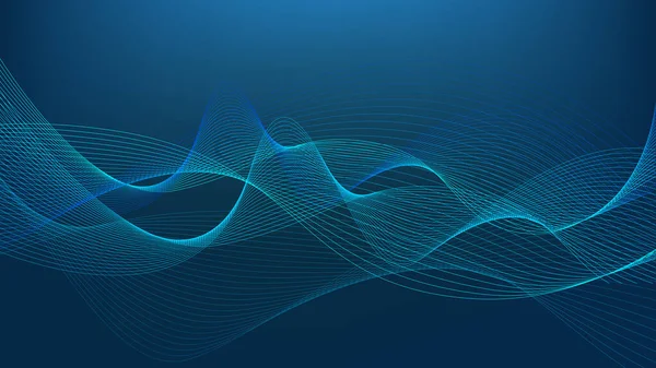 Lignes Ondulées Oscillantes Résumé Fond Onde Bleu — Image vectorielle