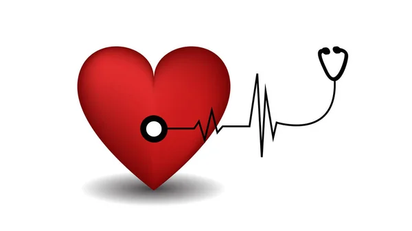 Srdce Světový Den Stetoskopem — Stockový vektor