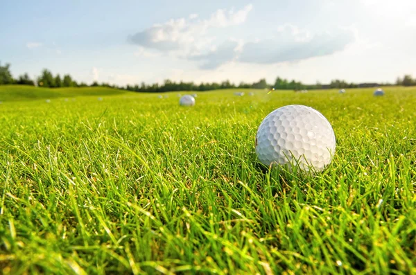Golf topu yeşil sahada