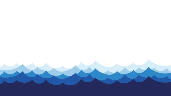 要旨海洋波線層ベクトル背景空白の白い空間 — ストックベクタ