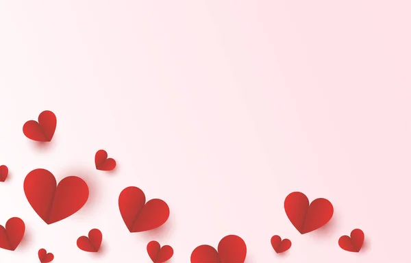 Rotes Herzpapier Auf Rosa Hintergrund Für Muttertag Und Valentinstag Liebe — Stockvektor
