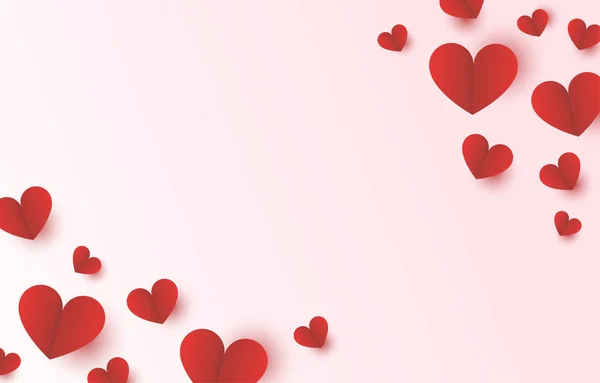 Rotes Herz Papierrahmen Mit Rosa Hintergrund Für Muttertag Und Valentinstag — Stockvektor