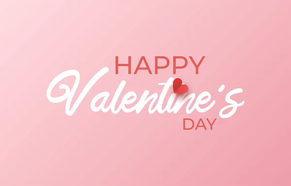 Happy Valentine Day Typografie Banner Mit Rotem Herzen Form Süßen — Stockvektor