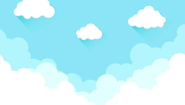 Nube Bianca Alto Cielo Blu All Aperto Cartone Animato Sfondo — Vettoriale Stock