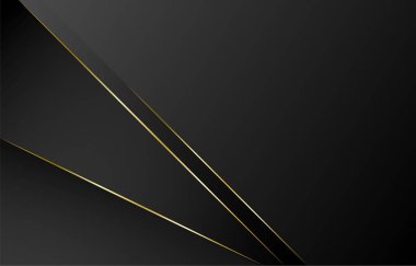 Siyah tramvay soyut arkaplan çizgileri teknoloji geometrik modern dinamik şekil ve altın ışıklı vektör çizimi.