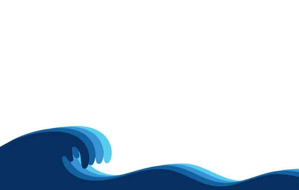 流体青い海の波層の抽象的な背景ベクトル図 — ストックベクタ