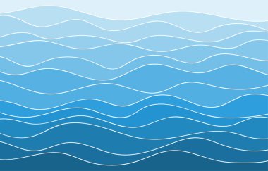 Mavi su dalgası deniz hatları nehir akışı dokusu arkaplan sancak vektör illüstrasyonu.