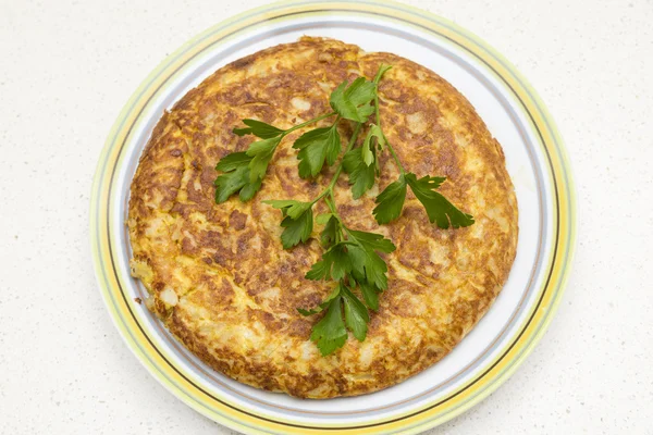 Hiszpański omlet z natką pietruszki — Zdjęcie stockowe
