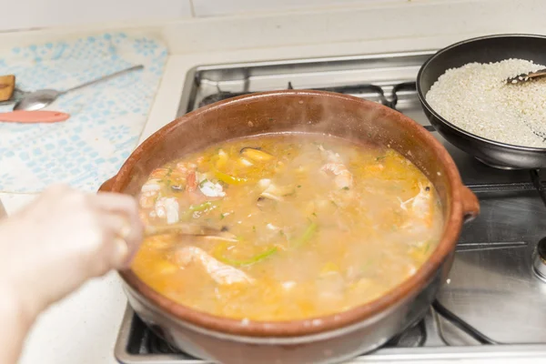 Valencianská paella — Stock fotografie