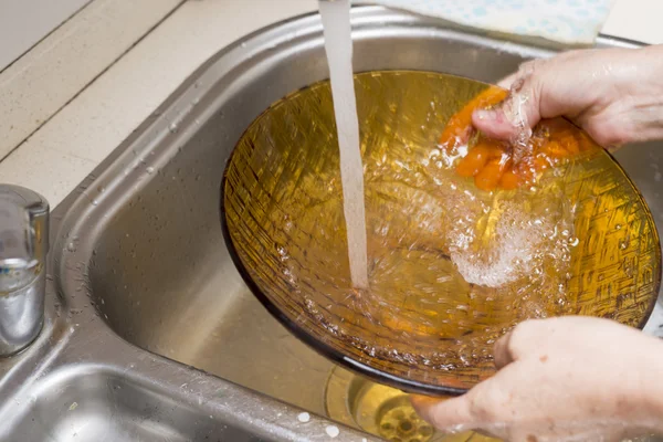 Washing amd dishes — Stock Photo, Image