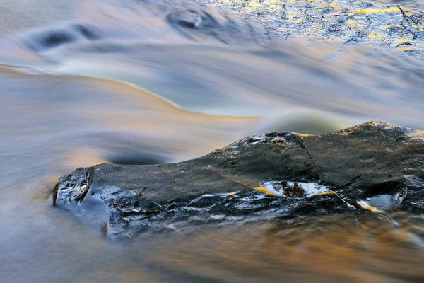 Absztrakt Táj Presque Isle River Zuhatagok Rögzített Mozgás Elmosódás Sündisznó — Stock Fotó