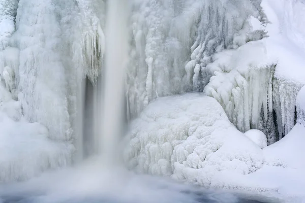 Paisaje Invernal Cascada Comstock Creek Enmarcada Por Hielo Capturada Con — Foto de Stock