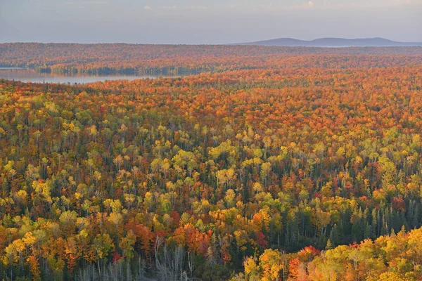 Landschap Van Herfst Bos Lake Medora Van Brockway Mountain Drive — Stockfoto