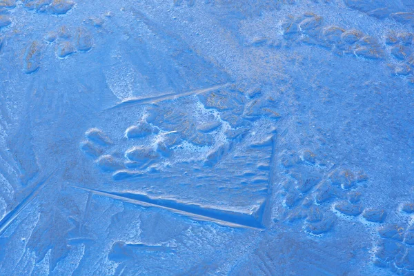 Крупный План Абстрактного Рисунка Льда Найденного Поверхности Озера — стоковое фото