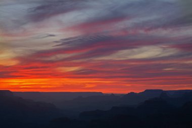 Lipan Point, South Rim 'den gün batımı, Grand Canyon Ulusal Parkı, Arizona, ABD