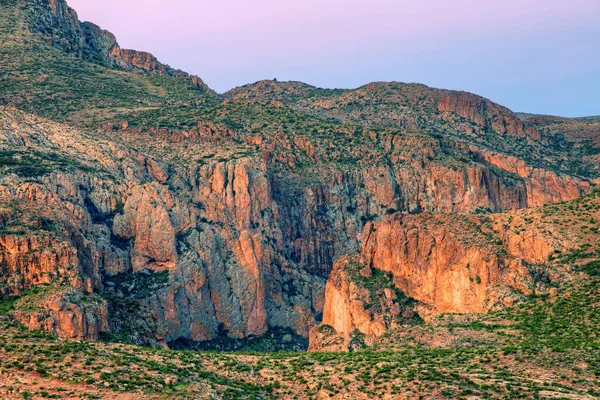 Frühlingslandschaft Bei Sonnenaufgang Apache Trail Tonto National Forest Arizona Usa — Stockfoto
