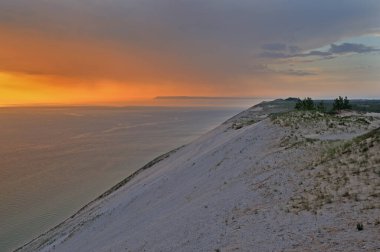 Michigan Gölü, Michigan Gölü, Uyuyan Ayı Kumulları Ulusal Lakeshore, Michigan, ABD