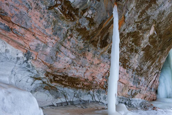 Paisagem Uma Caverna Gelo Interior Grand Island National Recreation Area — Fotografia de Stock