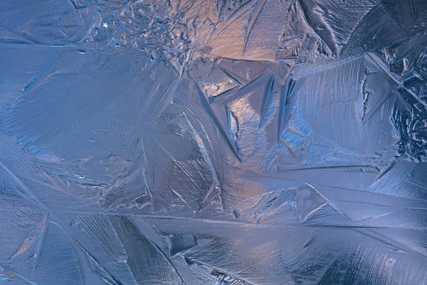 Inverno Close Padrão Gelo Prateado Azul Abstrato Eagle Lake Fort — Fotografia de Stock