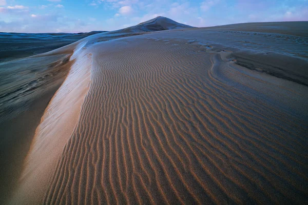 Paisaje Invernal Amanecer Las Dunas Arena Del Lago Plata Silver — Foto de Stock