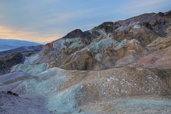 Landschap Van Artist Palette Panamint Mountains Bij Dageraad Death Valley — Stockfoto