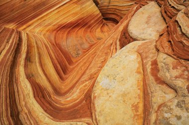 Abstract landscape of convoluted sandstone, Coyote Buttes Paria Canyon-Vermillion Cliffs Wilderness Area, Arizona, USA clipart