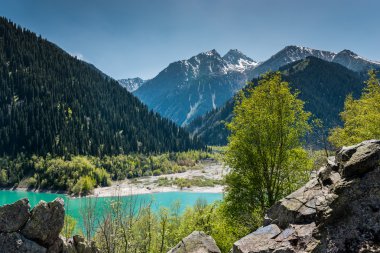 Alp göl Issyk, Almatı, Kazakistan.
