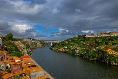 Douro river embankment and old Oporto, Portugal clipart
