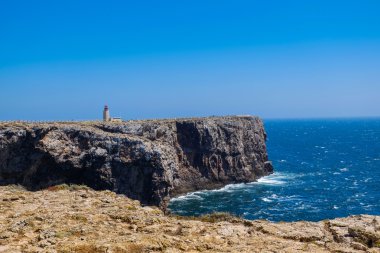 Görünüm Cabo Sao Vicente deniz feneri, Sagres, Portekiz