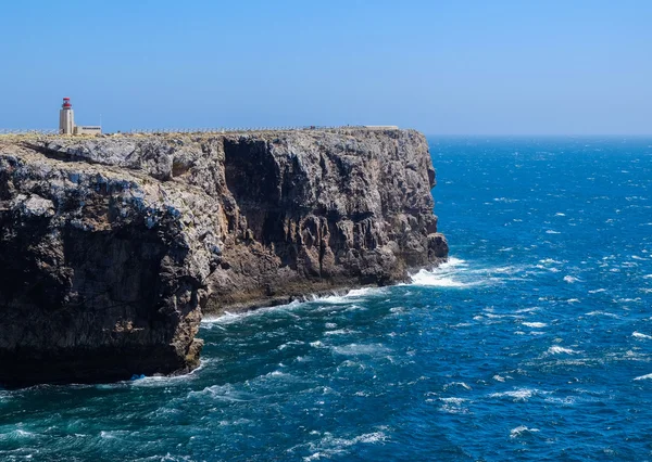 Vista del faro de Cabo Sao Vicente, Sagres, Portugal —  Fotos de Stock