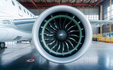 modern bir yolcu uçağı jet motoru