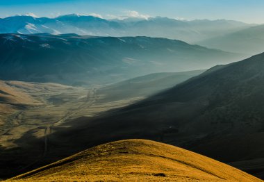 Sakin sonbahar manzara. Bozkır Kazakistan