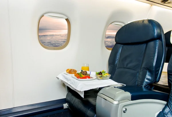Served Lunch in Aircraft — Stock Photo, Image