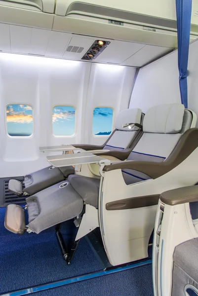 Cabine avion classe affaires vue intérieure — Photo