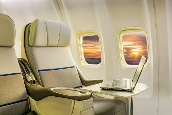 Cabina aereo business class interior — Foto Stock