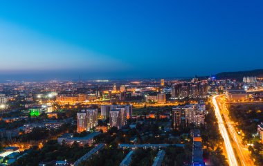 Kazakistan 'daki Almaty şehri manzarası