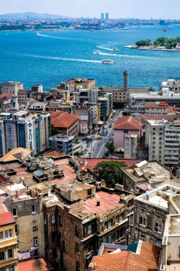 Galata Kulesi, İstanbul ve Türkiye 'den Altın Boynuz' un panoramik manzarası